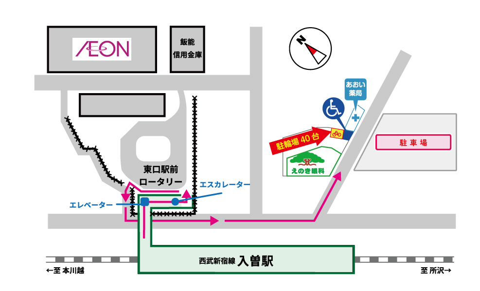 えのき眼科までの地図